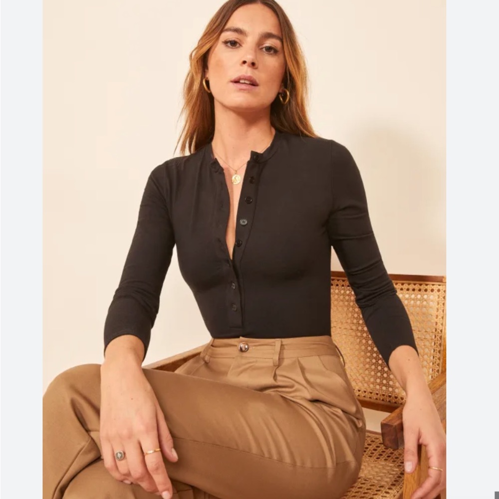 NWT REFORMATION Nisa Body Suit; Size: S; Color: Black